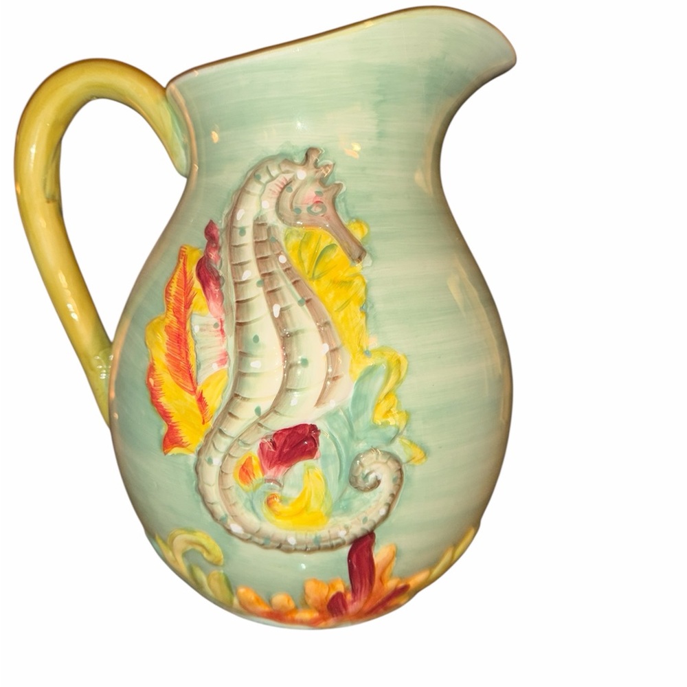 Coastal Seahorse Embossed Nautical Beach House Decor